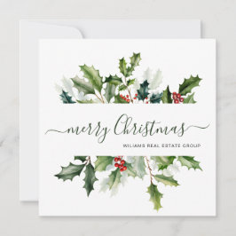 クリスマスの水彩もみの木　企業のご挨拶 シーズンカード