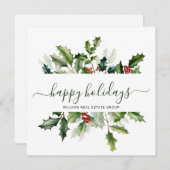 クリスマスの水彩もみの木　企業のご挨拶 シーズンカード (正面/裏面)