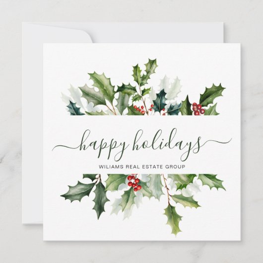 クリスマスの水彩もみの木　企業のご挨拶 シーズンカード (正面)