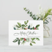 クリスマスの水彩もみの木 企業向けの挨拶カード シーズンカード (スタンド正面)