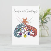 クリスマスの水彩エビ クラステーシアン シーズンカード (スタンド正面)