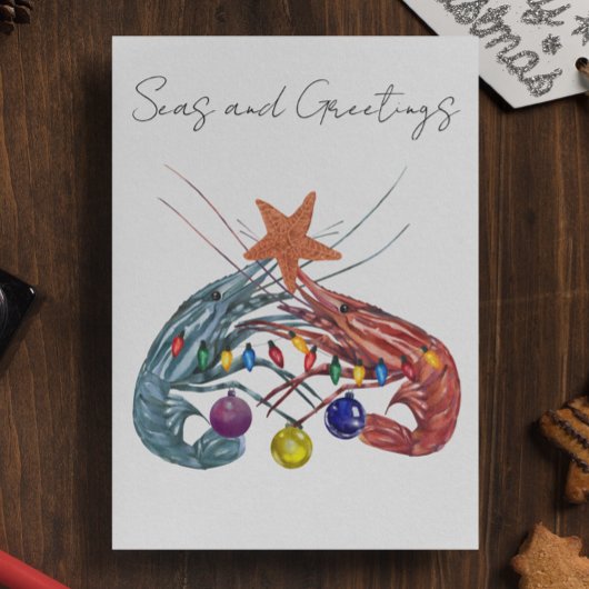 クリスマスの水彩エビ クラステーシアン シーズンカード