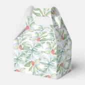 クリスマスの水彩グリーンリースクッキー フェイバーボックス (裏面サイド)