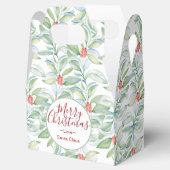 クリスマスの水彩グリーンリースクッキー フェイバーボックス (オープン)