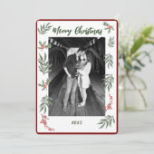 クリスマスの水彩フラットホリデーカード シーズンカード (スタンド正面)