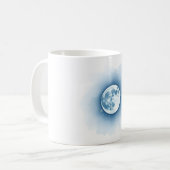 クリスマスの水彩マグ - 氷青と銀 コーヒーマグカップ (正面左)