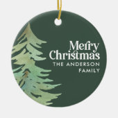 クリスマスの水彩林 セラミックオーナメント (正面)