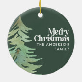 クリスマスの水彩林 セラミックオーナメント (裏面)