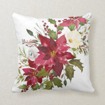 クリスマスの水彩画のポインセチア