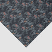 クリスマスの水彩画のマツ円錐形パターン 薄葉紙 (詳細)