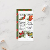 クリスマスの水彩祝福聖書のしおり カード (正面/裏面インサイチュ)