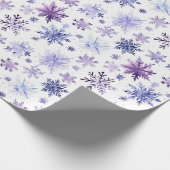 クリスマスの水彩紫雪の模様 ラッピングペーパー (角)