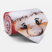 クリスマスの水彩色サンタクロース「Joy Love Peace」 ネクタイ (ロール)