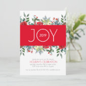 クリスマスの水彩花のフレーム シーズンカード (スタンド正面)