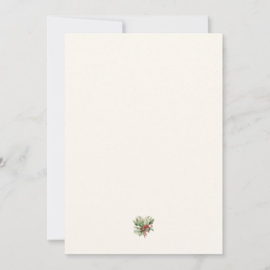 クリスマスの水彩鹿のフラットホリデーカード シーズンカード (裏面)