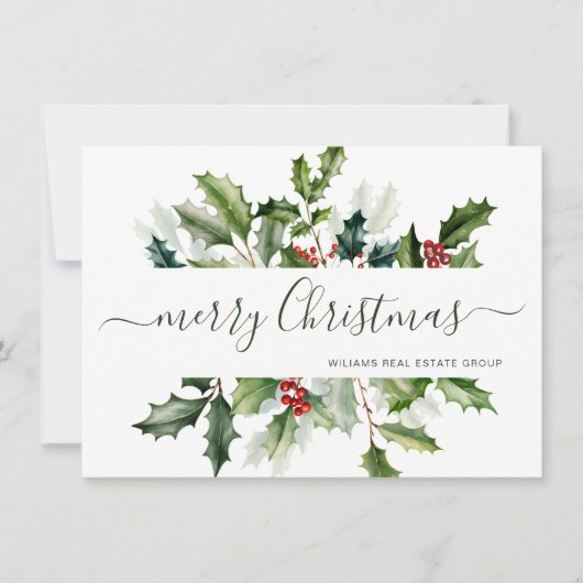 クリスマスの水彩 もみの木 法人向けグリーティング シーズンカード (正面)