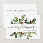 クリスマスの水彩 もみの木 法人向けグリーティング シーズンカード (正面/裏面)