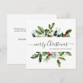 クリスマスの水彩 ミカン 企業のご挨拶 シーズンカード (正面/裏面)