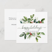 クリスマスの水彩 ミカン 企業のご挨拶 シーズンカード (正面/裏面)