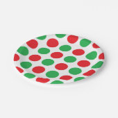 クリスマスの水玉模様 ペーパープレート (アングル)