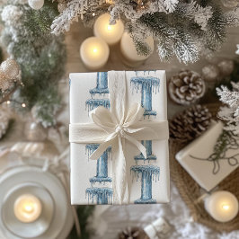 クリスマスの氷柱レター ラッピングペーパー