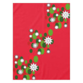 クリスマスの泡および星の赤のテーブルクロス テーブルクロス (正面)