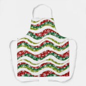 クリスマスの波と雪 エプロン (正面)