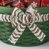 クリスマスの波と雪 サテンリボン