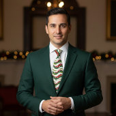 クリスマスの波と雪 ネクタイ