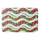 クリスマスの波と雪 バスマット (正面)
