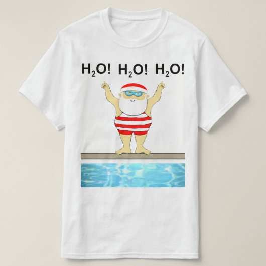 クリスマスの泳ぐ水泳選手 Tシャツ (デザイン正面)