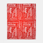 クリスマスの流行語ファイアボール緋色 フリースブランケット (正面)