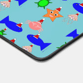 クリスマスの海の生き物パターン(の模様が)ある デスクマット (コーナー)