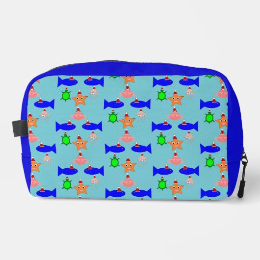 クリスマスの海の生き物パターン(の模様が)ある ドップキット (正面)