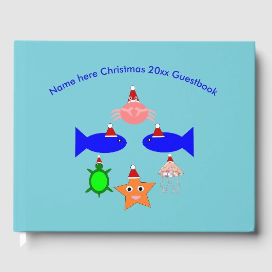 クリスマスの海の生き物 オリジナルデザイン ゲストブック (正面)