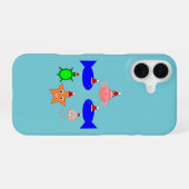 クリスマスの海の生き物 iPhone 16ケース (裏面横)