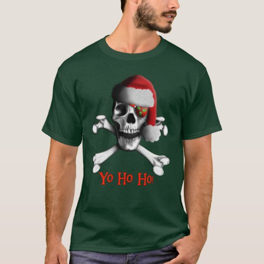クリスマスの海賊暗闇のワイシャツ Tシャツ (正面)
