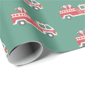 クリスマスの消防車に乗ったクロース夫妻 ラッピングペーパー (ロールコーナー)