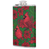 クリスマスの深紅色とポインセチア フラスク (左)