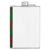 クリスマスの深紅色とポインセチア フラスク (裏面)