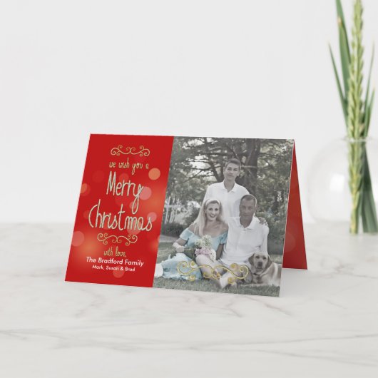 クリスマスの渦巻き旋回 – 写真の挿入 – グリーティングカード シーズンカード (正面)