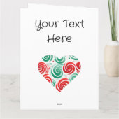 クリスマスの渦巻き赤、緑、白 カード (裏面)