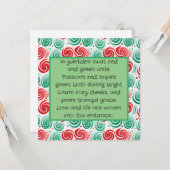 クリスマスの渦巻き赤、緑、白 カード (正面/裏面インサイチュ)