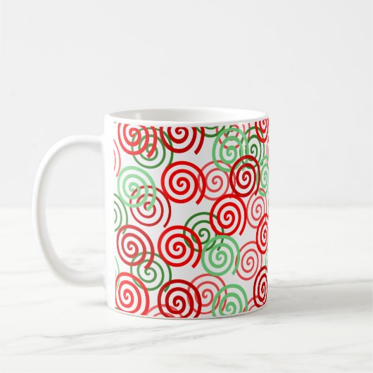 クリスマスの渦巻き コーヒーマグカップ (左)