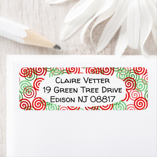 クリスマスの渦巻き ラベル (インサイチュ)