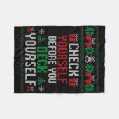 クリスマスの準備はできてる? フリースブランケット (正面(横))