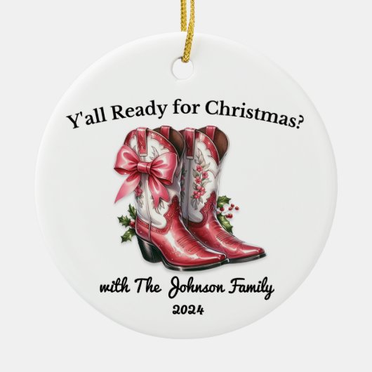 クリスマスの準備は？ セラミックオーナメント (正面)