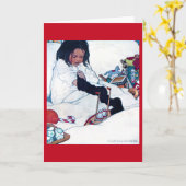 クリスマスの準備、ジェシー・ウィルコックス・スミス カード (黄色い花)