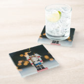 クリスマスの滑りやすいジョーくるみ割り人形オーナメント ガラスコースター (アングル)