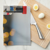 クリスマスの滑りやすいジョーくるみ割り人形オーナメント キッチンタオル (四つ折り)